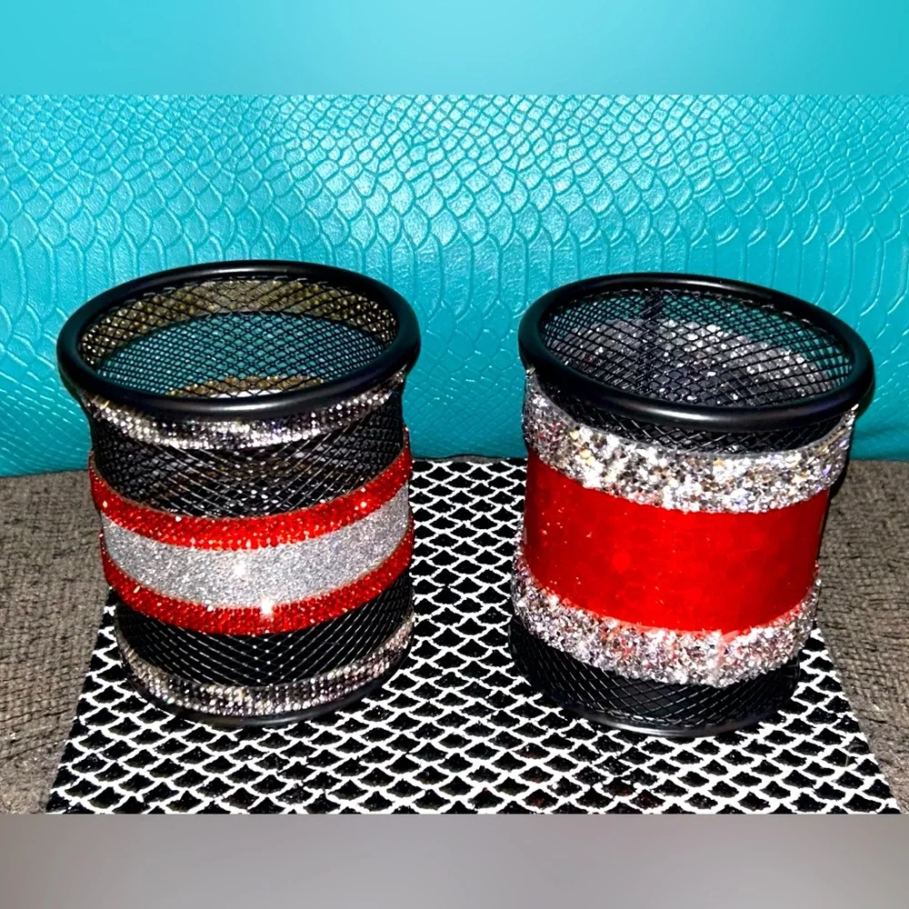Pair of Fancy Brush/Pencil Holders